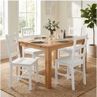 HOMCOM Esszimmerstuhl Esszimmerstühle (4er Set Esszimmerstühle, 4 St), Wohnzimmerstuhl für Esstisch, Weiß