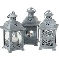 BOLTZE GRUPPE GmbH Kerzenlaterne Kerzenlaterne Paulina H/B/L 14/5/5cm grau Metall Stückpreis