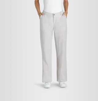 MAC - MAC JEANS - NORA, Pure linen grau - Gr. - 36/34
