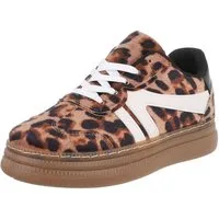 Ital-Design Damen Low-Top Freizeit Sneaker (88828207) Keilabsatz/Wedge Sneakers Low in Braun