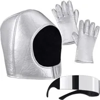 dressforfun Kostüm Unisexkostüm, Silberner Helm und Handschuhe sowie verspiegelte Astronautenbrille.