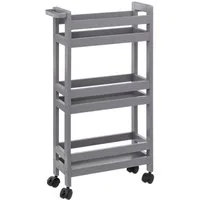 5five Simply Smart Badregal Badregal auf Rollen, sehr schmal, 3 Ablagen, 15 cm breit