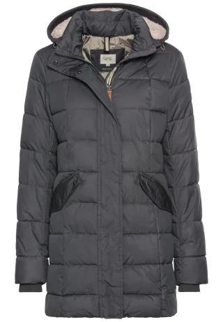 camel active - Gesteppte Jacke mit abnehmbarer Kapuze charcoal - Gr. - 48