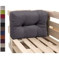sunnypillow Rückenkissen Palettenkissen gesteppt Seitenkissen 60 x 40 x 15 cm, Anthrazit