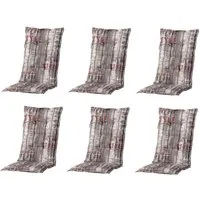 Madison Hochlehnerauflage 6er Set C 067 Gartenstuhl Auflagen Kissen Polster für Hochlehner, (Spar-Set, 6 St., 6 Auflagen), für Hochlehner-Stühle UV-beständig inkl. Bindebänder und Halteband