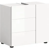 xonox.home Waschbeckenunterschrank Vira Weiß Hochglanz Melamin 60x56x32 cm