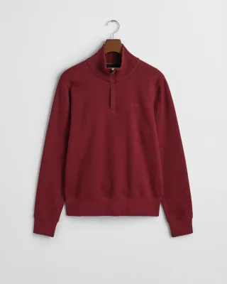 GANT - Sacker Rib Sweatshirt mit Reißverschlusskragen wine red - Gr. - XXXL