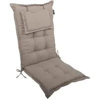 LILENO HOME Hochlehnerauflage Gartenstuhl Auflage, bequeme Sitzauflage für Gartenmöbel, Stuhlkissen, (1 St., 1er Set), Polsterauflage Taupe Y, Sitzpolster für Klappstühle