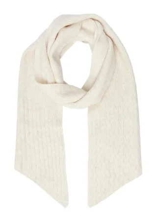 s.Oliver Red Label - Strick-Schal mit Zick-Zack-Muster beige - Gr. - ONE SIZE