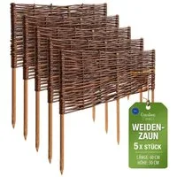 Creative Home Weidenzaun Beeteinfassung Weide Weidenzaun 5er Set Gartenzaun