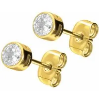 FILANGO Paar Ohrstecker Titan Ohrstecker EINGEFASSTER KRISTALL (Ohrstecker, 1-tlg)