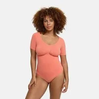 cfab Shaping-Body T-Shirt Bodysuit Sculpting Shapewear mit String-Coral-4XL (1-tlg)