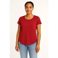 Vero Moda Blusenshirt VMBELLA SS TOP WVN GA NOOS Viskosemischung, abgerundeter Saum