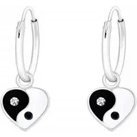 ALEXANDER YORK Paar Creolen YIN YANG Herz, 2-tlg., 925 Sterling Silber
