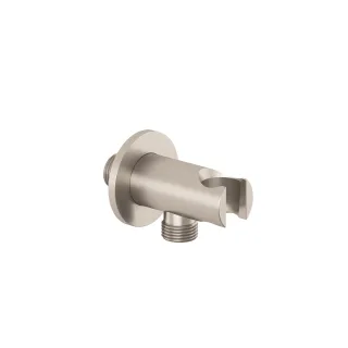 KLUDI-A-QA Wandanschluss und Brausehalter rund Stainless Brushed Nickel 65567N5-00