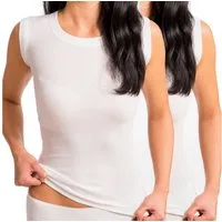 HERMKO Unterhemd 99384910 (Pack, 2er) Bio-Baumwolle Korsetthemd Rundhals Flügelarm ohne Seitennaht