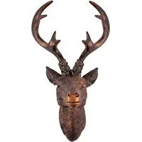 Spetebo Dekogeweih Hirschgeweih bronze - 30 cm (Stück, 1 St., Geweih), Hirschkopf Wanddeko zum aufhängen