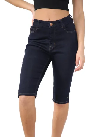 MYT Womens Magic Shaping hoch taillierte Denim-Shorts Indigo