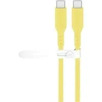 USB 2.0 Silikonkabel gelb, USB-C Stecker > USB-C Stecker gelb, 1,5 Meter, PD 60 Watt