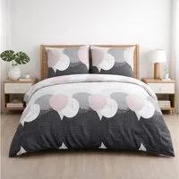 Buymax Bettwäsche Jadore, Renforce, 2 teilig, Bettbezug-Set 135x200 cm 100% Baumwolle Reißverschluss Grau Anthrazit