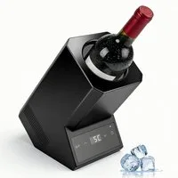 XERSEK Elektrischer Weinkühler 5-18°C Einstellbar Kühler Flaschenkühler Getränkekühler bis Ø92mm, Sensor-Touch Bedienung & 24H Dauerbetrieb für Wein Sekt Champagner