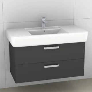Artiqua 413 Waschtischunterschrank für Renova Plan 122100, 122103 Anthrazit Glanz, 413-WU2L-K11-7065 413-WU2L-K11-7065-51