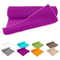 heimtexland Badematte Badvorleger Chenille Badteppich Duschvorleger, rutschhemmend beschichtet, Fußbodenheizung geeignet, schnell trocknend, strapazierfähig, fußbodenheizungsgeeignet, rutschfest, saugstark, Polyester, rechteckig, 60x90 cm, Hochflor, 