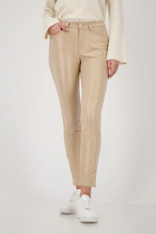 monari - Röhrenhose in Lederoptik cognac - Gr. - 38