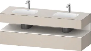 Duravit Qatego Einbauwaschtisch mit Konsolenwaschtischunterbau Taupe Matt 1600x550x600 mm - QA479708 QA4797084910010