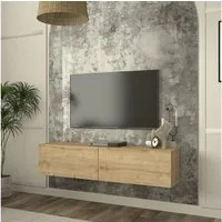 en.casa Lowboard, hängend »Nolven« mit 2 Klapptüren 135 x 32 x 30 cm Eicheoptik