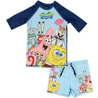United Labels® Badeanzug Spongebob Schwammkopf Schwimmset UV-Schutz 50 Badeanzug Zweiteiler