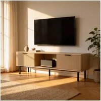 HOME DELUXE TV-Schrank NYLA - 160 x 42 x 43 cm Lamellenfronten, TV-Sideboard, Lowboard, Fernsehrschrank