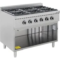 GastroHero Dönergrill Gasherd 6 Brenner 43,2 kW Edelstahl Gastro Standherd, 43200 W