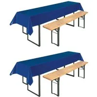 Beautex Tischdecke, Partytischdecke, für Biertischgarnituren, 100x250cm, viele Farben (2-tlg), wasserabweisend, abwaschbar, lebensmittelecht, strapazierfähig