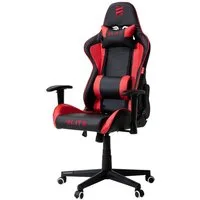ELITE Gaming Gaming-Stuhl Ergonomischer Bürostuhl Destiny inkl. Rücken- & Nackenkissen (Drehstuhl mit 2D-Armstützen, verriegelbare Wippmechanik, mechanische Härtegradeinstellung, verstellbare Sitzhöhe, 90° klappbare Rückenlehne, Sicherheits-Doppelrol