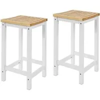SoBuy Küchenstuhl FST29-WNx2 (2 St), 2er Set Stuhl Holzstuhl Essstuhl Hocker zum Küchenwagen