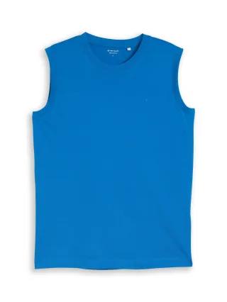 Tom Tailor - Tanktop mit Logo-Stickerei surf blue - Gr. - L
