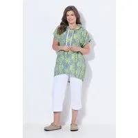 Laurasøn Druckbluse Musselin-Tunika Kapuze1/2Arm