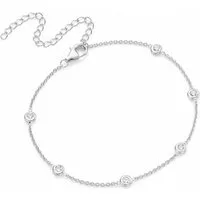 Firetti Fußkette Schmuck Geschenk Silber 925 Körperschmuck Ankerkette Zwischenteile, mit Zirkonia (synth)