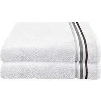 Schiesser Duschtücher Skyline Color aus 100 % Baumwolle mit eleganter Streifenbordüre, Frottier (Set, 2-St), MADE IN GREEN by OEKO-TEX®