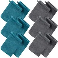 Erwin Müller Handtuch Set Waschhandschuh "Heidelberg" 12er-Pack, Frottier, Walk-Frottier Uni