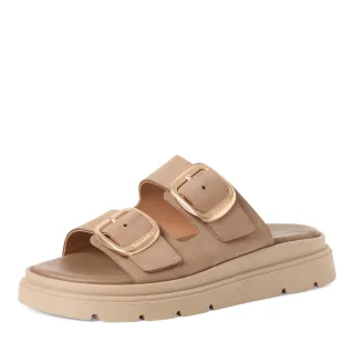 Tamaris - Da.-Pantolette taupe nubuc - Gr. - 38