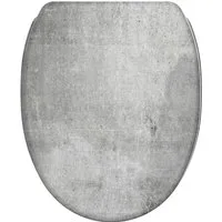 Sanilo WC-Sitz Beton mit Absenkautomatik & Quick Release, Premium Toilettendeckel, abnehmbar, leichte Montage von oben