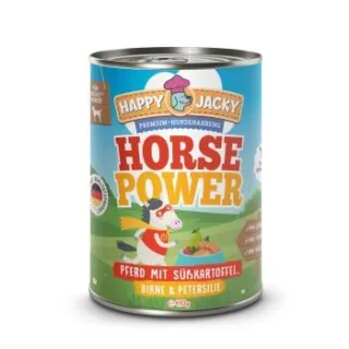 HAPPY JACKY Nassfutter Hypoallergen Pferd mit Süßkartoffel 12x410 g