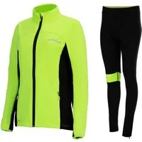 Airtracks Fahrradhose Damen Winter Radtrikot Set (Softshell Fahrradjacke + Thermo Fahrradhose Lang, optimal für die kalte Jahreszeit) Herbst-Winter » S M L Xl XXL XXXL «