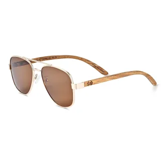 Earth Wood Kotor Polarisierte Sonnenbrille - Zebra/Braun