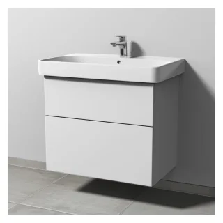 Sanipa 3way Waschtischunterbau zu Geberit Smyle Square Waschtisch mit 2 Auszügen, Weiß-Soft SM67243