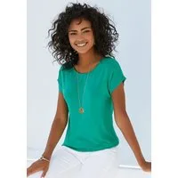 Vivance Kurzarmshirt mit Gummizug im Bund Sommershirt aus weichem Viskose-Stretch