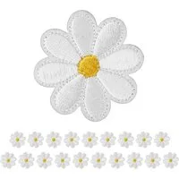 FELIXLEO Aufnäher Aufbügelbare Patches Gänseblümchen Blumen DIY, (20-tlg)