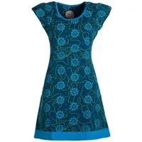 Vishes Tunikakleid Damen kurzarm Longshirt-Kleid Mini-Kleid Tunika-Kleid Shirt-Kleid Hippie, Retro Style
